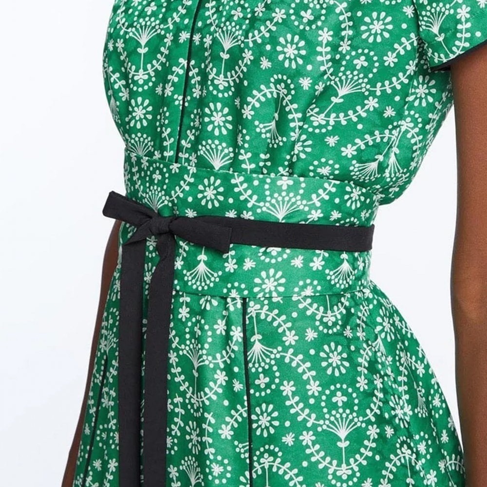 Cefinn Rosie Poplin Midi Dress in Green US Size 12 - Picture 4 of 11